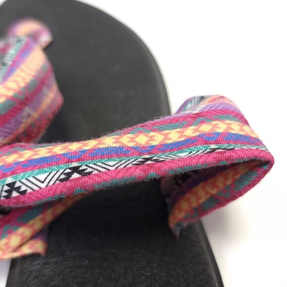 Sanuk Womens Size 10 Yoga Mat Slingback Flip Flop Sandals Bright Aztec Print​ - Picture 11 of 11